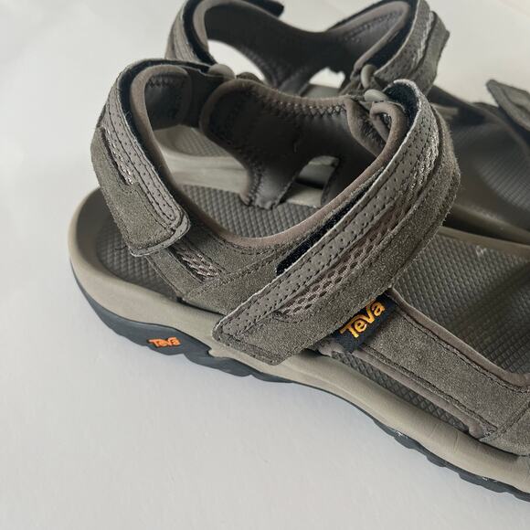 Teva Mens Hudson Outdoor Sandal SZ 12 Bungee Cord Leather Brown Athletic - Picture 4 of 8